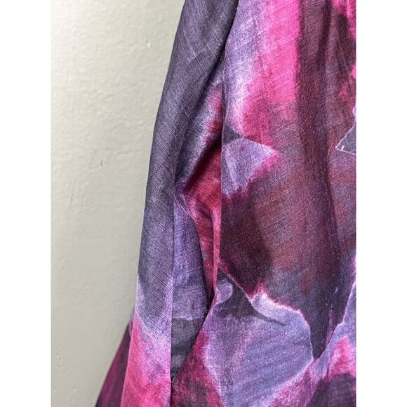 Nieman Marcus Target Lela Rose Dress 12 Silk Fit Flare Purple Floral Hi Lo Party - Picture 8 of 10